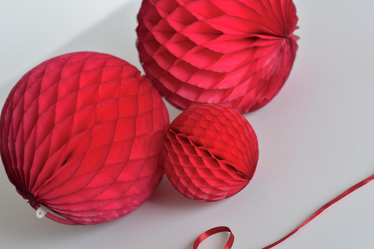 Cranberry Red Tissue Paper Pom Pom – Handmade Party Decor for Birthdays, Winter Weddings, Christmas, & Holiday Decorations - eco friendly