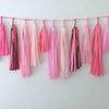 Bright and shimmer Pink Paper Tassel Garland - fully assembled - 1st girls Birthday bunting baby shower bridal shower wedding decorations