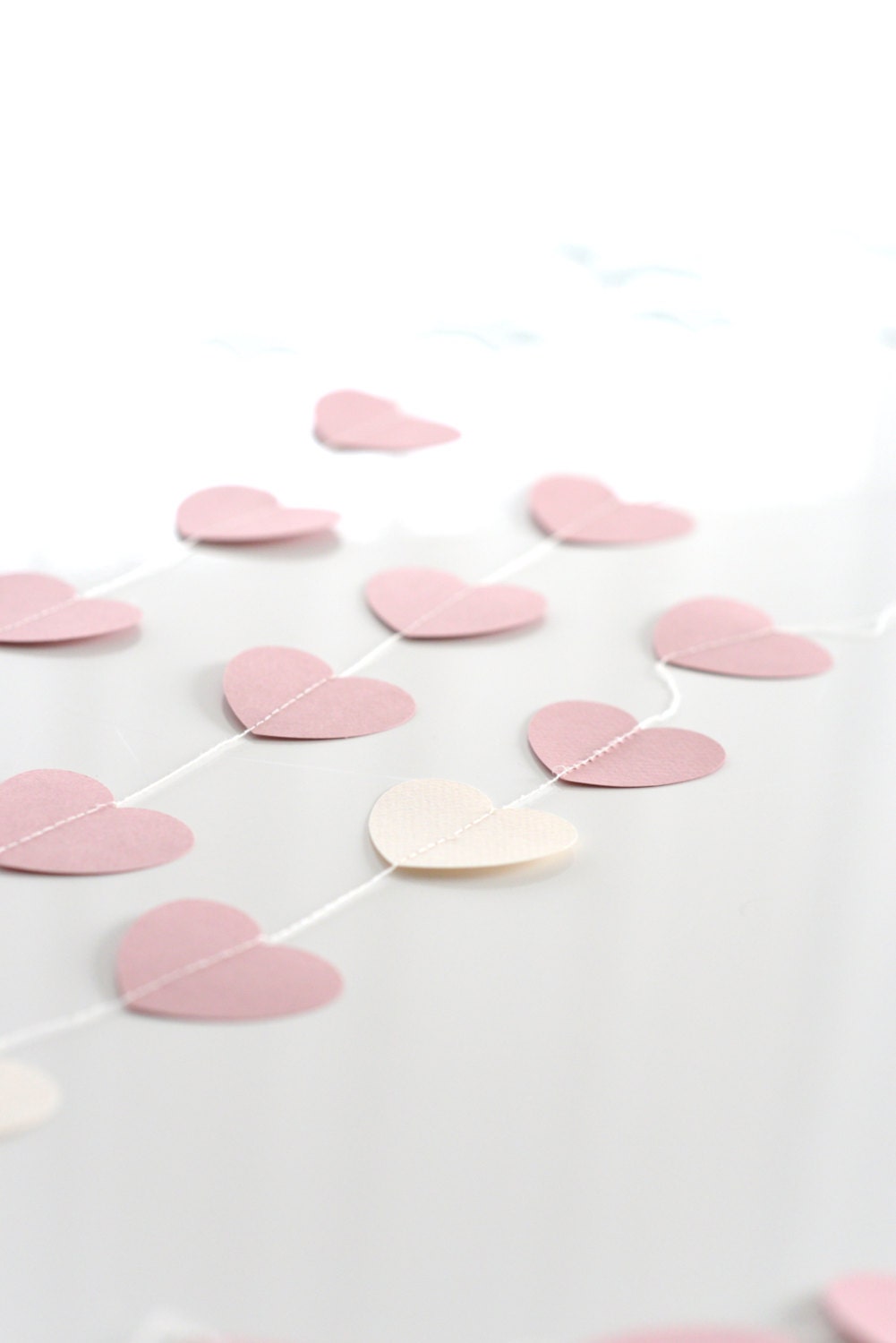 Heart Paper Garland: 2m Stitched Hanging Decoration