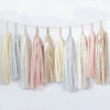 Dusty Blush and Nude Paper Tassel Garland – Handmade Party Decor for Weddings, Baby Showers, Birthdays & Nursery Decorations