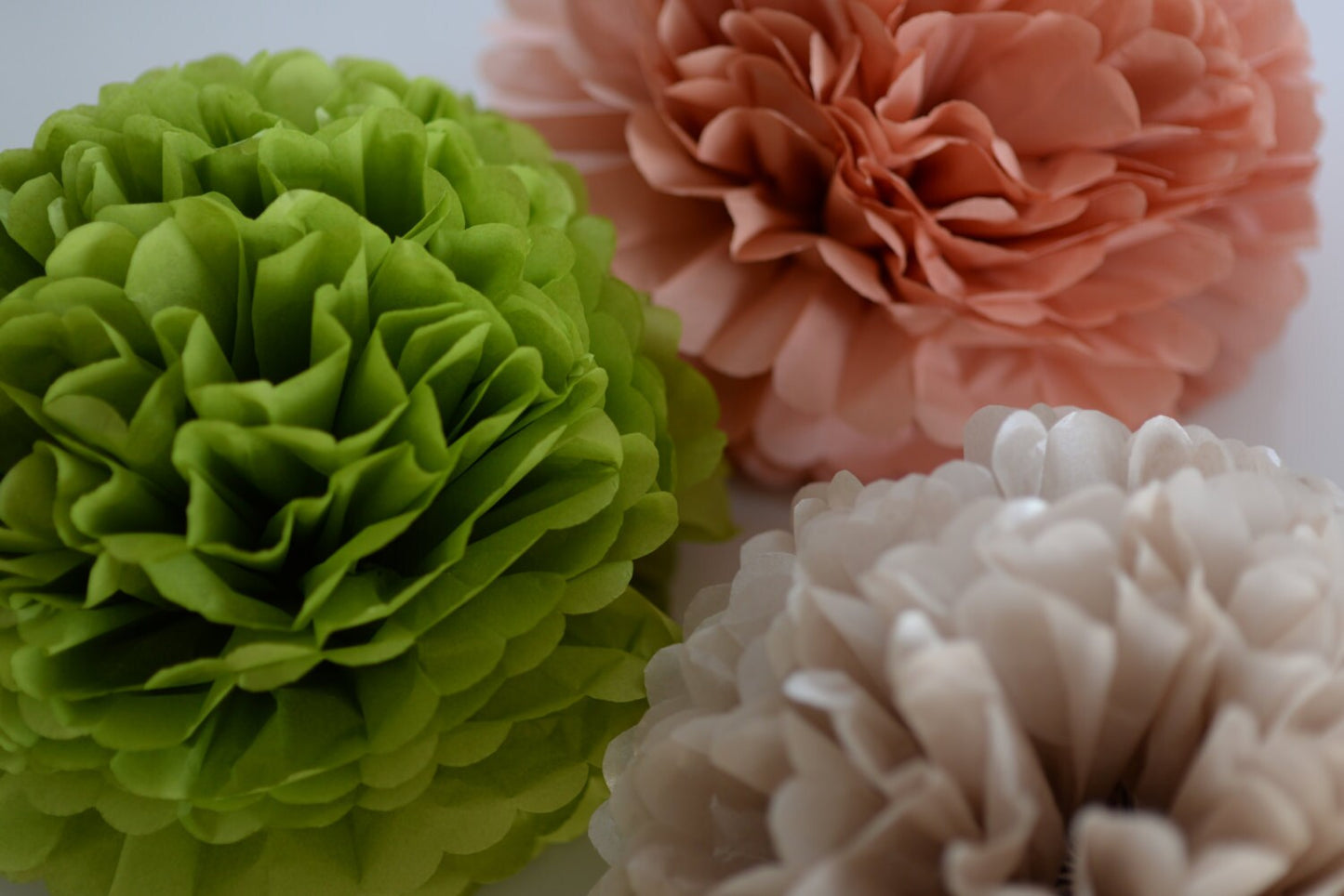 Customisable Tissue paper pom pom set of 24 for Baby shower, wedding, bridal shower, kids party, event decor, gift eco friendly