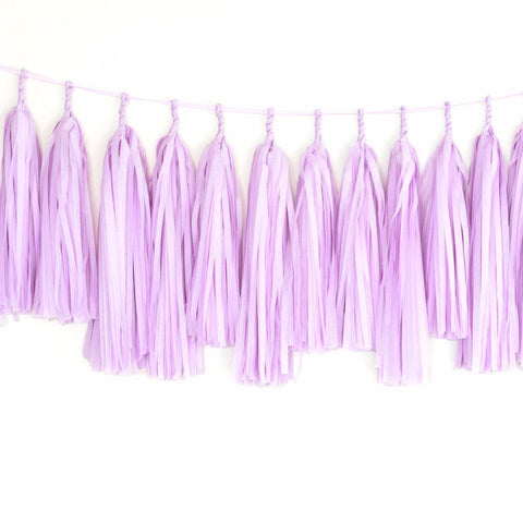 All lilac tassel garland - various lengths - Decopompoms