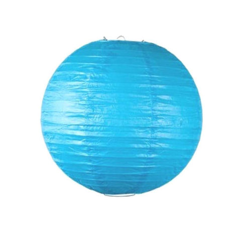 Turquoise Round Paper Lantern with LED light / no led light - Decopompoms
