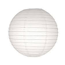 White Round paper lantern with LED light / no led light - Decopompoms