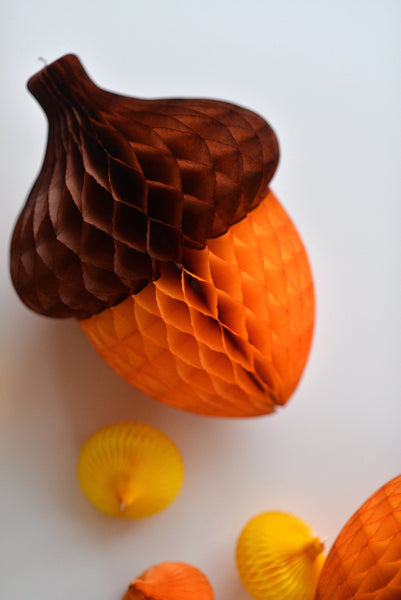 FALL ACORNS HANGING HONEYCOMB DECORATIONS (3ct) ~ Birthday Party