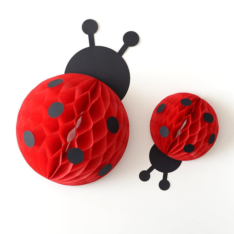 Ladybug Love Bug honeycomb kit - baby shower first birthday party decoration - Decopompoms