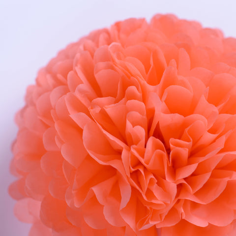 Coral tissue paper pom pom - Decopompoms