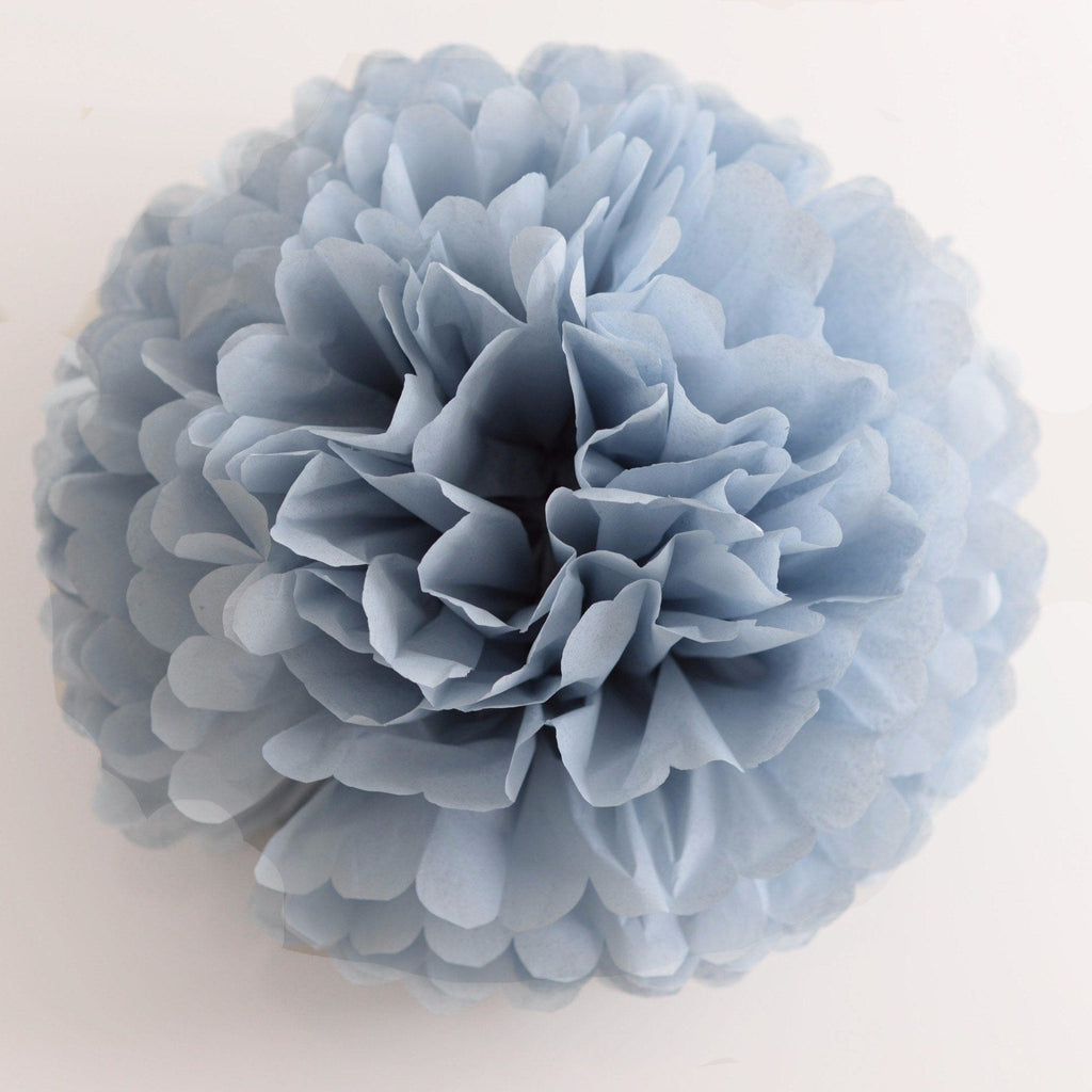 Dusty blue / antique blue tissue paper pom pom - Decopompoms