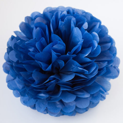 Parade / royal blue tissue paper pom pom - Decopompoms