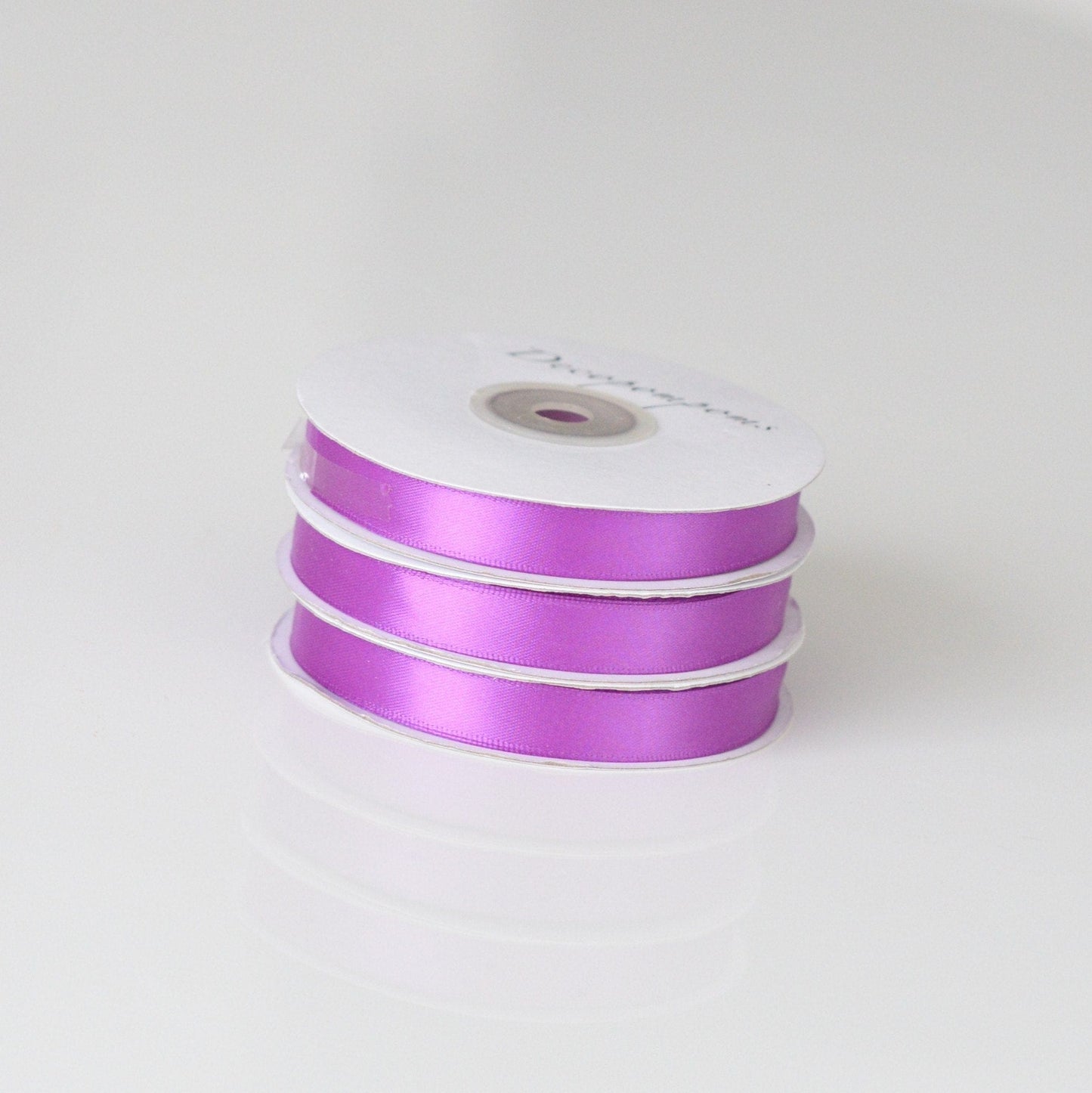 Plum double sided satin ribbon 6mm/12mm/full roll - 25m - Decopompoms