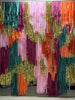 Pink Orange Burgundy Teal Gold Shimmer Fringe Backdrop Wall