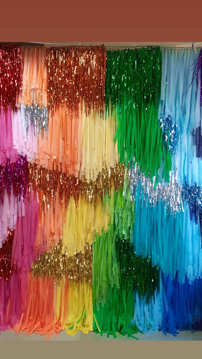 Custom Colour Fringe Backdrop Wall | Streamer Photo Backdrop | Event Decoration