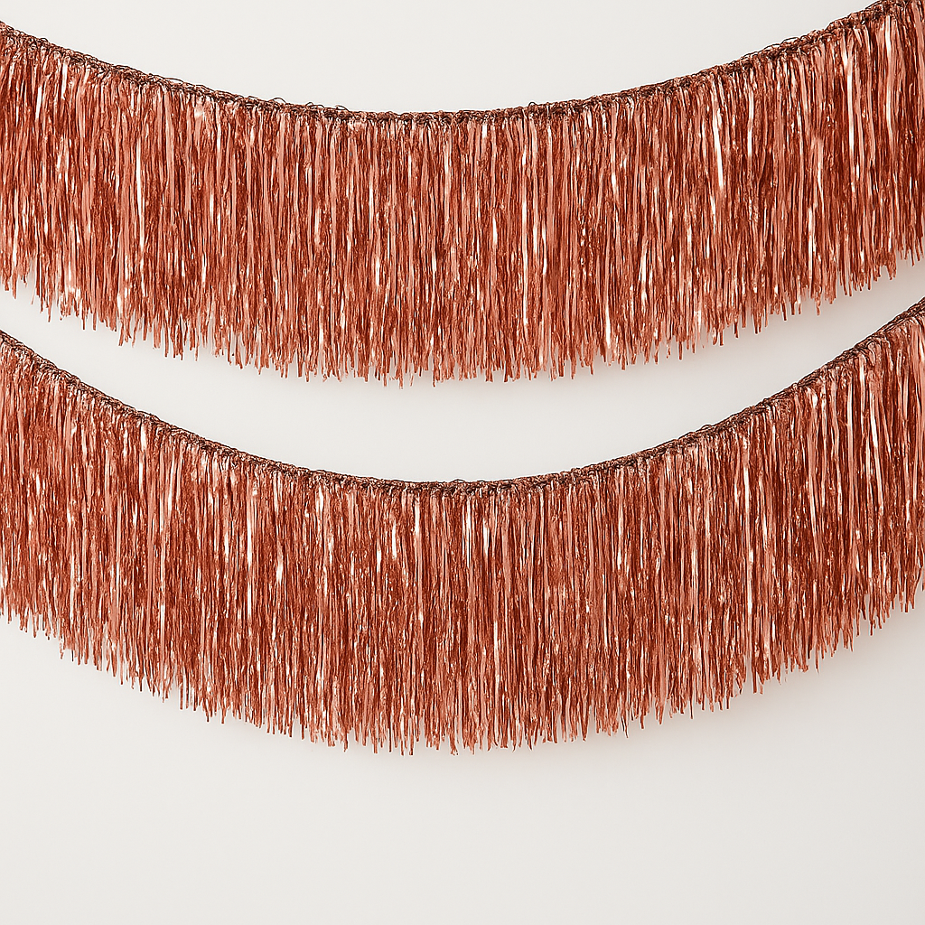 Rose Gold Ceiling Fringe Garland Backdrop