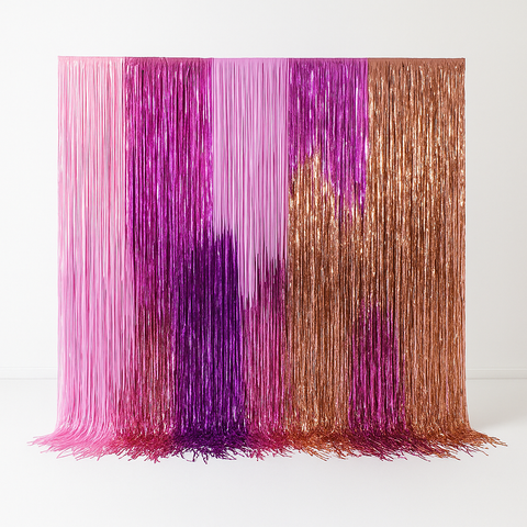 Pink and shimmer Fringe Backdrop, Photo Wall, Streamer Wall, party Decorations, Colour Backdrop Party Disco Streamer Backdrop