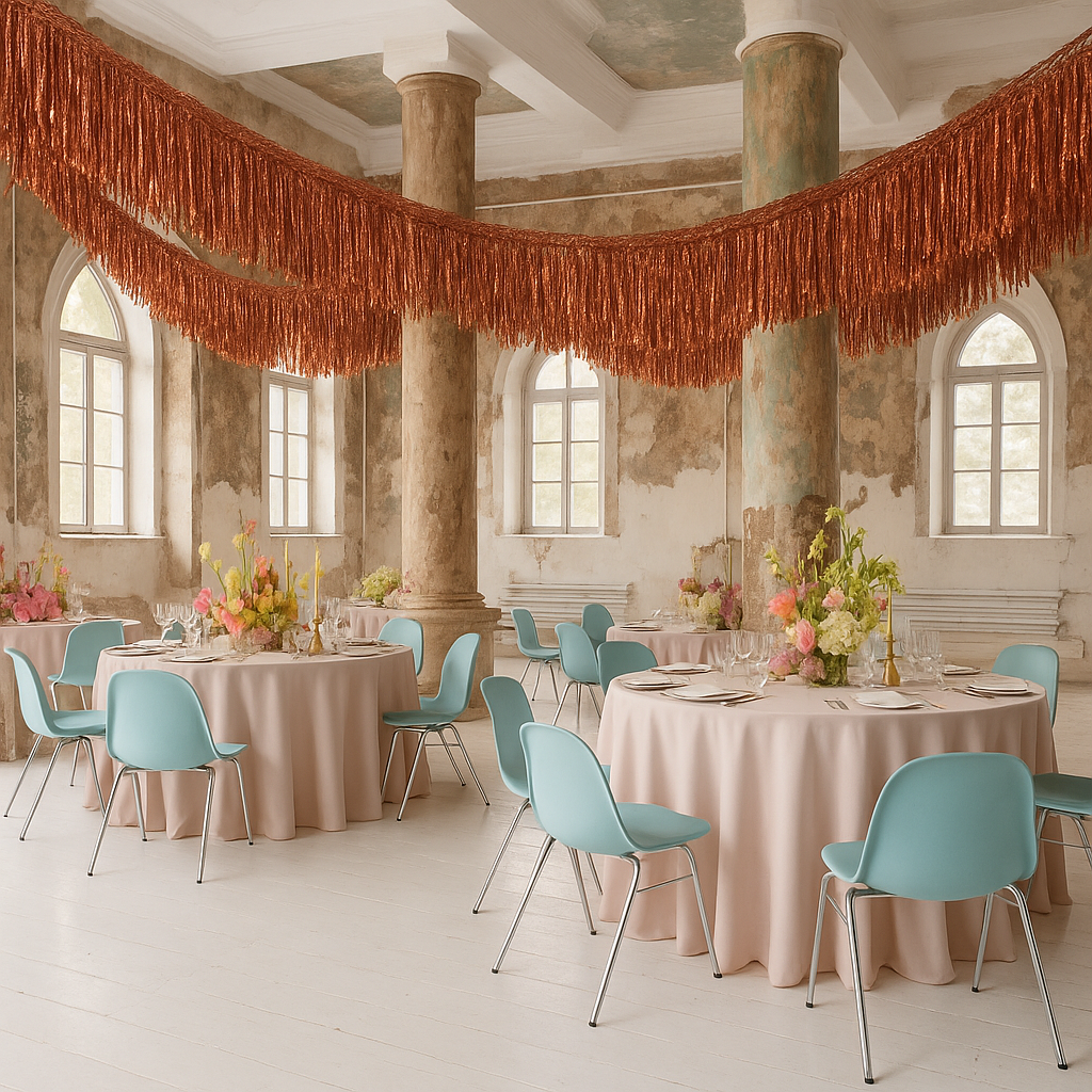 Rose gold Ceiling Fringe party garland tinsels