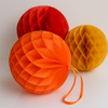 Orange paper honeycomb ball party decorations Autumn fall home wedding baby shower bridal shower birthday party halloween decor
