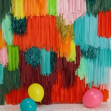 Custom Colour Fringe Backdrop Wall | Streamer Photo Backdrop | Event Decoration