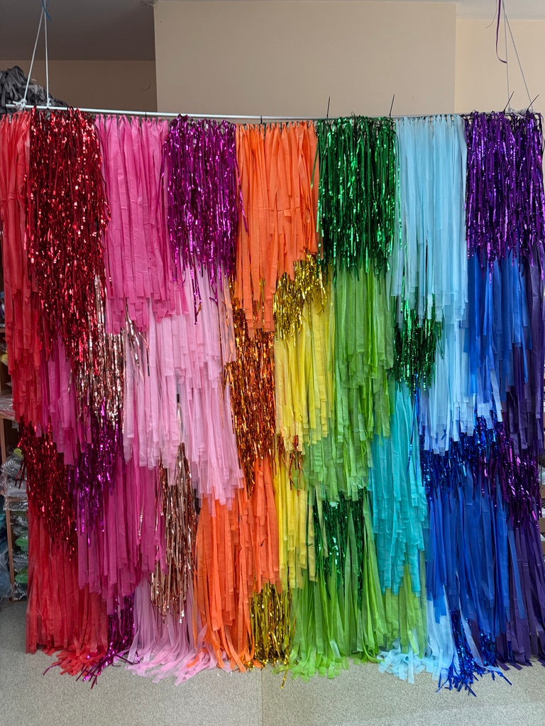 Custom Colour Fringe Backdrop Wall | Streamer Photo Backdrop | Event Decoration