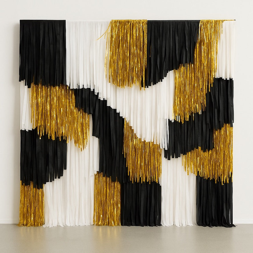 Custom Colour Fringe Backdrop Wall | Streamer Photo Backdrop | Event Decoration