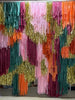 Pink Orange Burgundy Teal Gold Shimmer Fringe Backdrop Wall