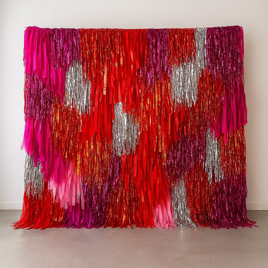 Custom Colour Fringe Backdrop Wall | Streamer Photo Backdrop | Event Decoration