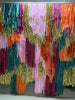 Pink Orange Burgundy Teal Gold Shimmer Fringe Backdrop Wall