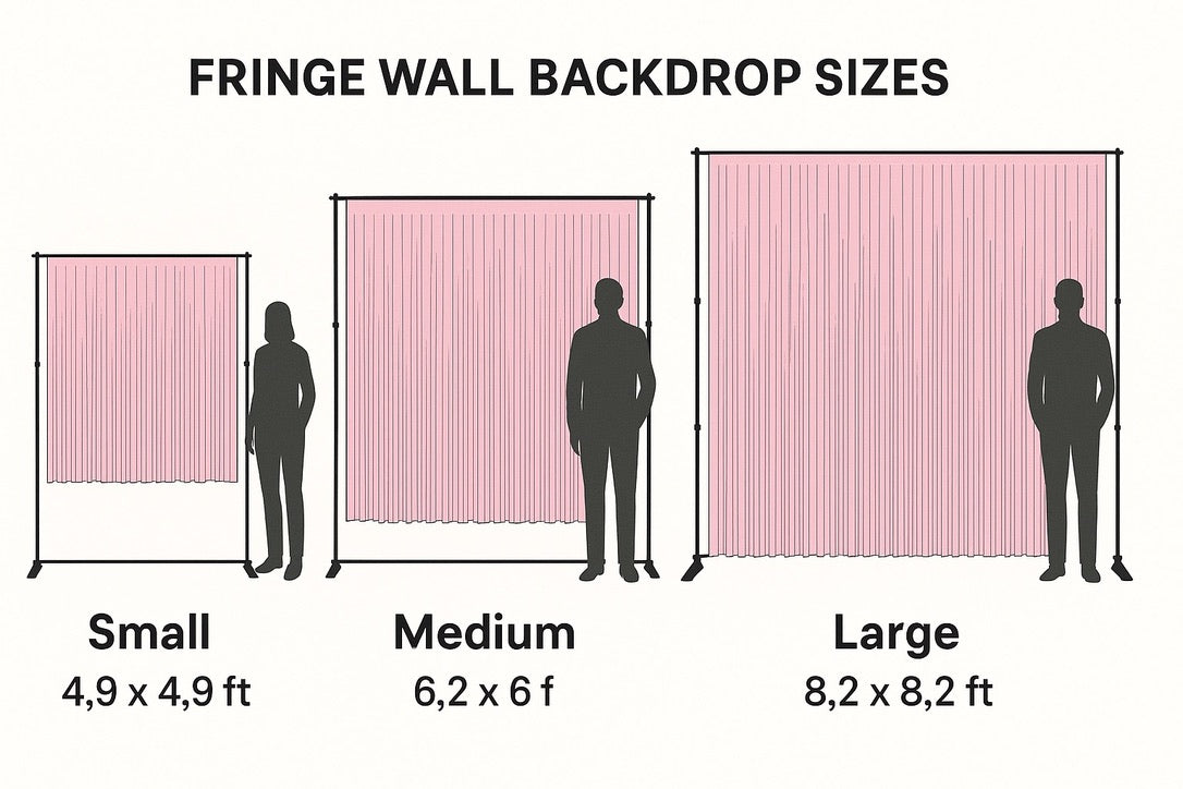 Pink Orange Gold Shimmer Fringe Backdrop Wall