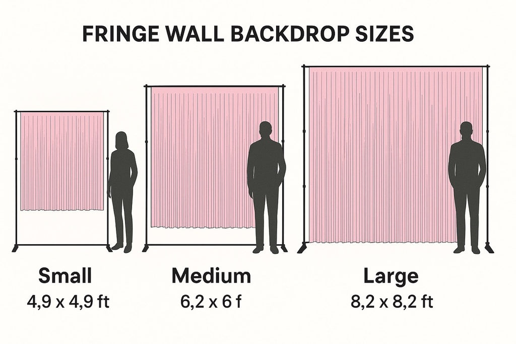 Pink Orange Gold Shimmer Fringe Backdrop Wall