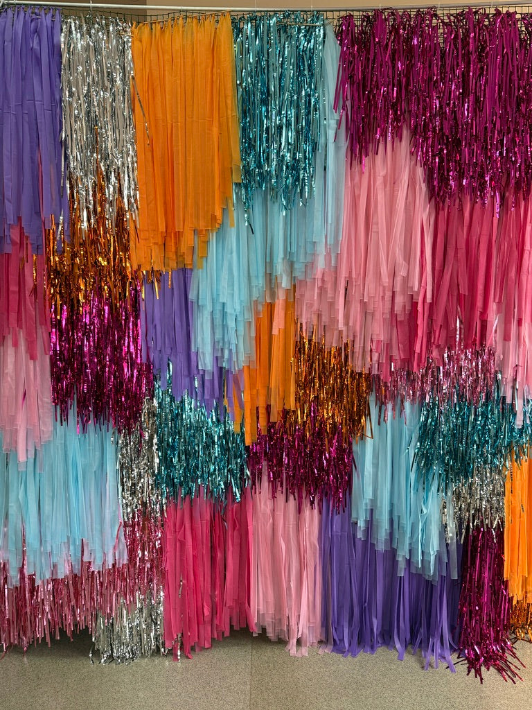 Custom Colour Fringe Backdrop Wall | Streamer Photo Backdrop | Event Decoration