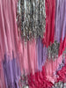 Pink, Silver & Lilac Fringe Backdrop, Streamer Photo Wall