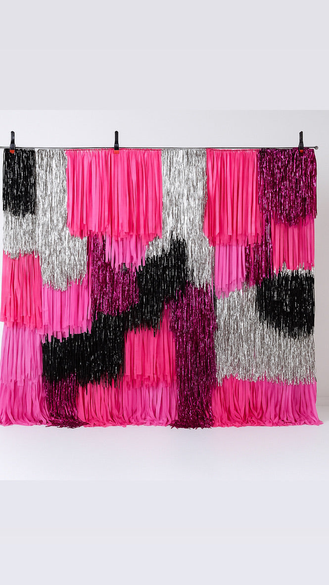 Custom Colour Fringe Backdrop Wall | Streamer Photo Backdrop | Event Decoration
