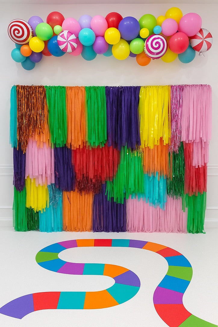 Custom Colour Fringe Backdrop Wall | Streamer Photo Backdrop | Event Decoration