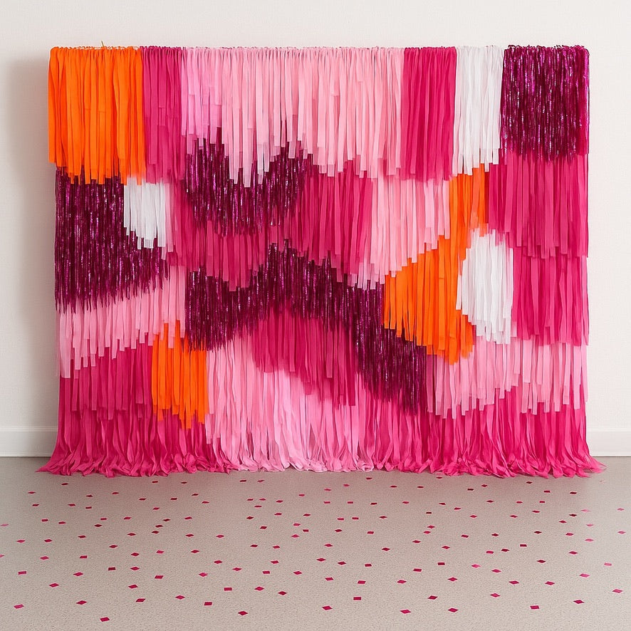 Custom Colour Fringe Backdrop Wall | Streamer Photo Backdrop | Event Decoration