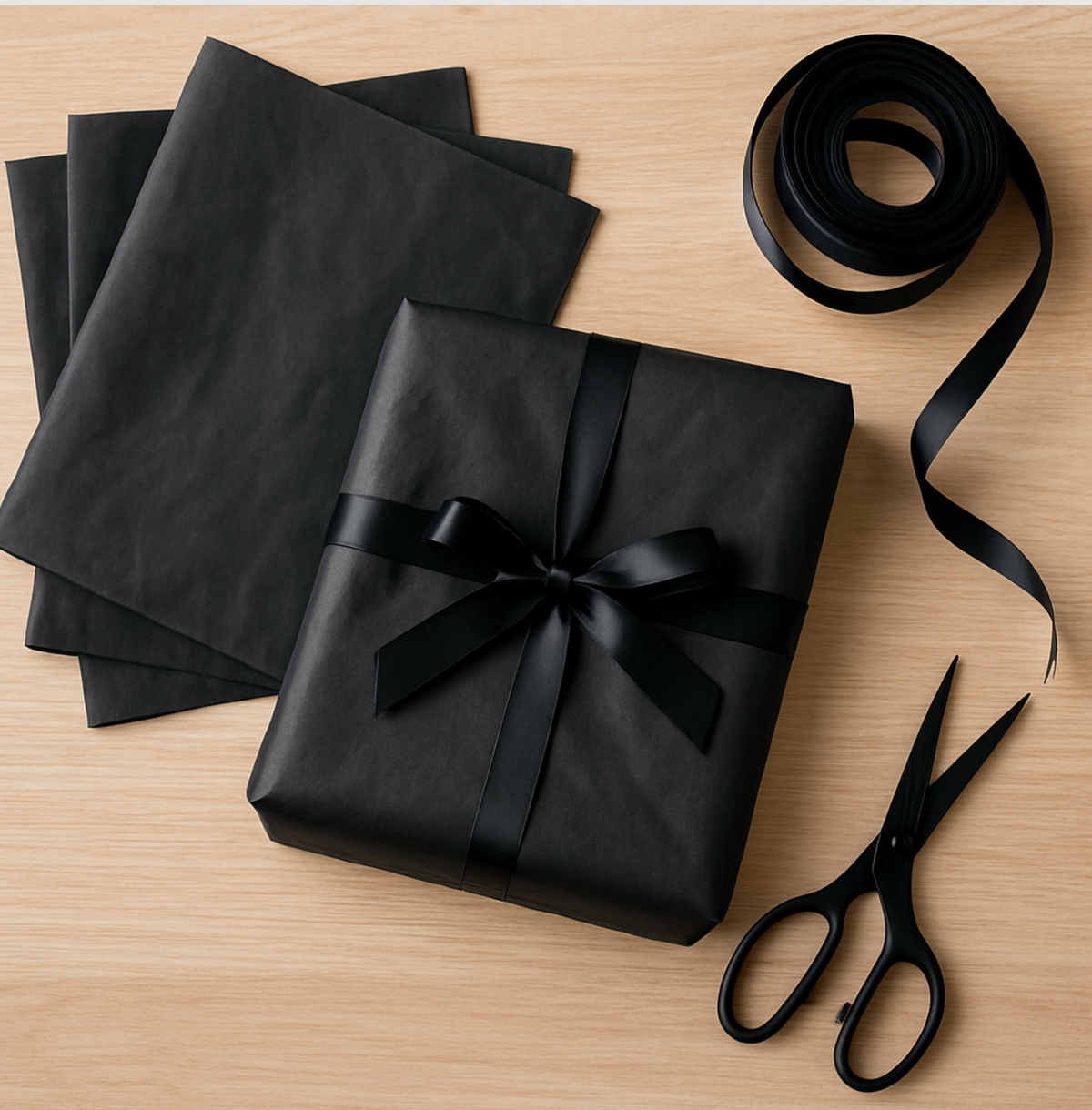 Black Tissue Paper Sheets – 20x30” Recycled Gift Wrap, Packaging & Craft Paper – Bulk 20 50 100 Pack