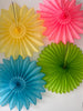 Party & Celebration Bright Summer Colour Paper Fans - Set of 4 - 26' Diameter - Perfect Party Decorations - Orange, Yellow, Green, Blue and Pink paper fans - autumn party decorations decopompoms