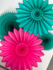 Party & Celebration Paper fans sets - teal and pink colour - party decoration set of 4 paper fans - autumn party decorations decopompoms