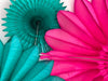 Party & Celebration Paper fans sets - teal and pink colour - party decoration set of 4 paper fans - autumn party decorations decopompoms