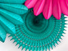 Party & Celebration Paper fans sets - teal and pink colour - party decoration set of 4 paper fans - autumn party decorations decopompoms