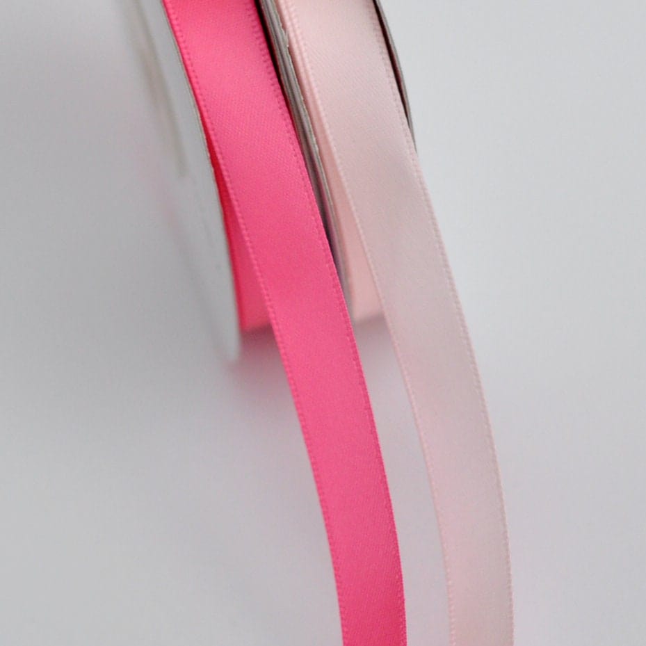 Azalea double sided satin ribbon full roll 25m 6 / 12 mm Flamingo pink Gift Wrap ribbon pink Ribbon Gift Ribbon Decoration Wrapping