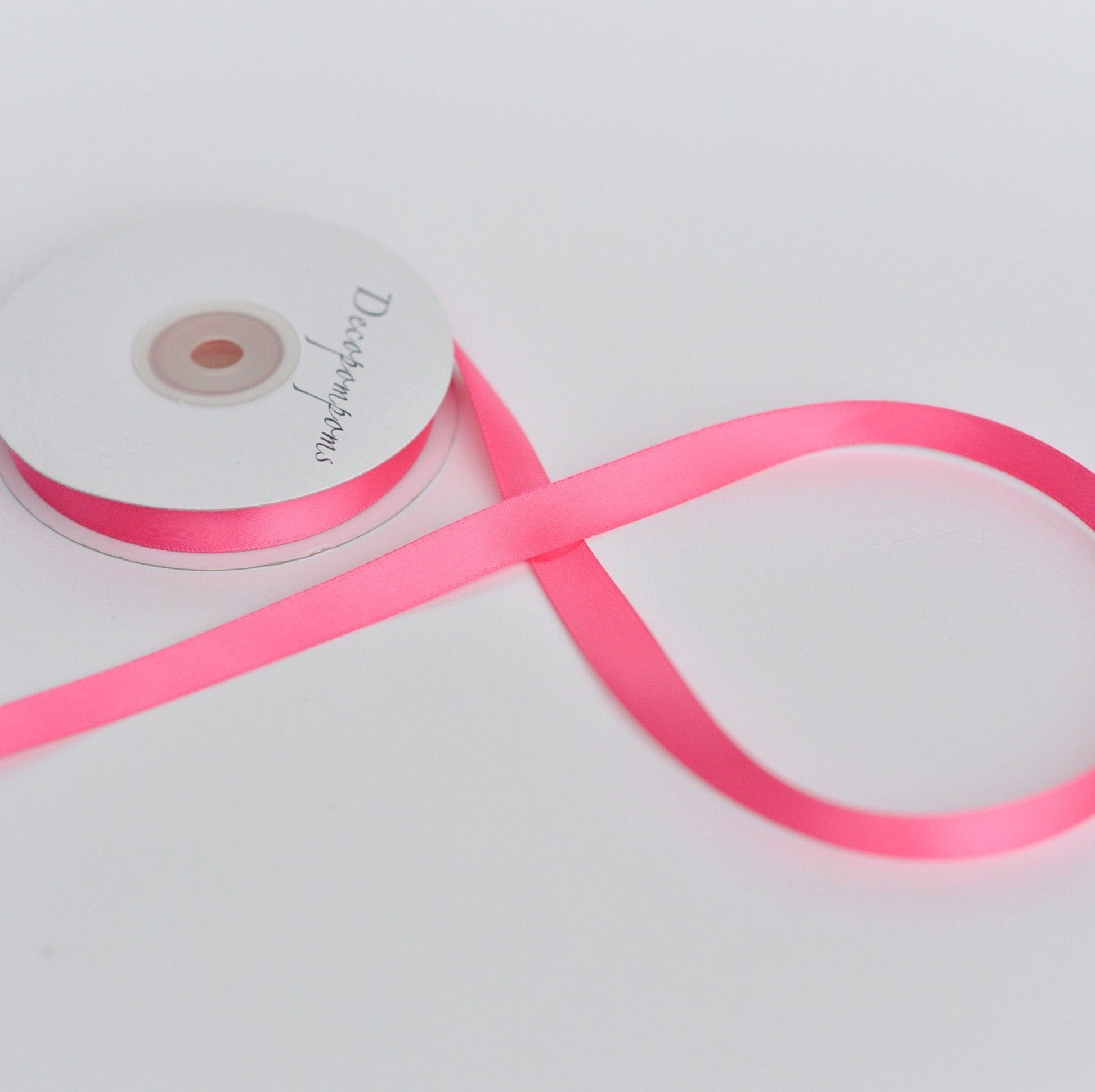 Azalea double sided satin ribbon full roll 25m 6 / 12 mm Flamingo pink Gift Wrap ribbon pink Ribbon Gift Ribbon Decoration Wrapping