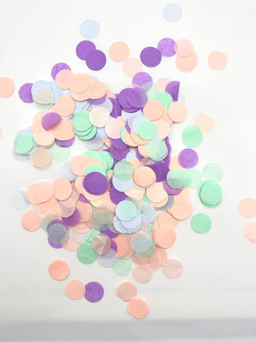 physical Blush, lilac, mint and light blue pastel color paper confetti | mermaid party Biodegradable confetti for wedding , birthday, baby shower Decopompoms