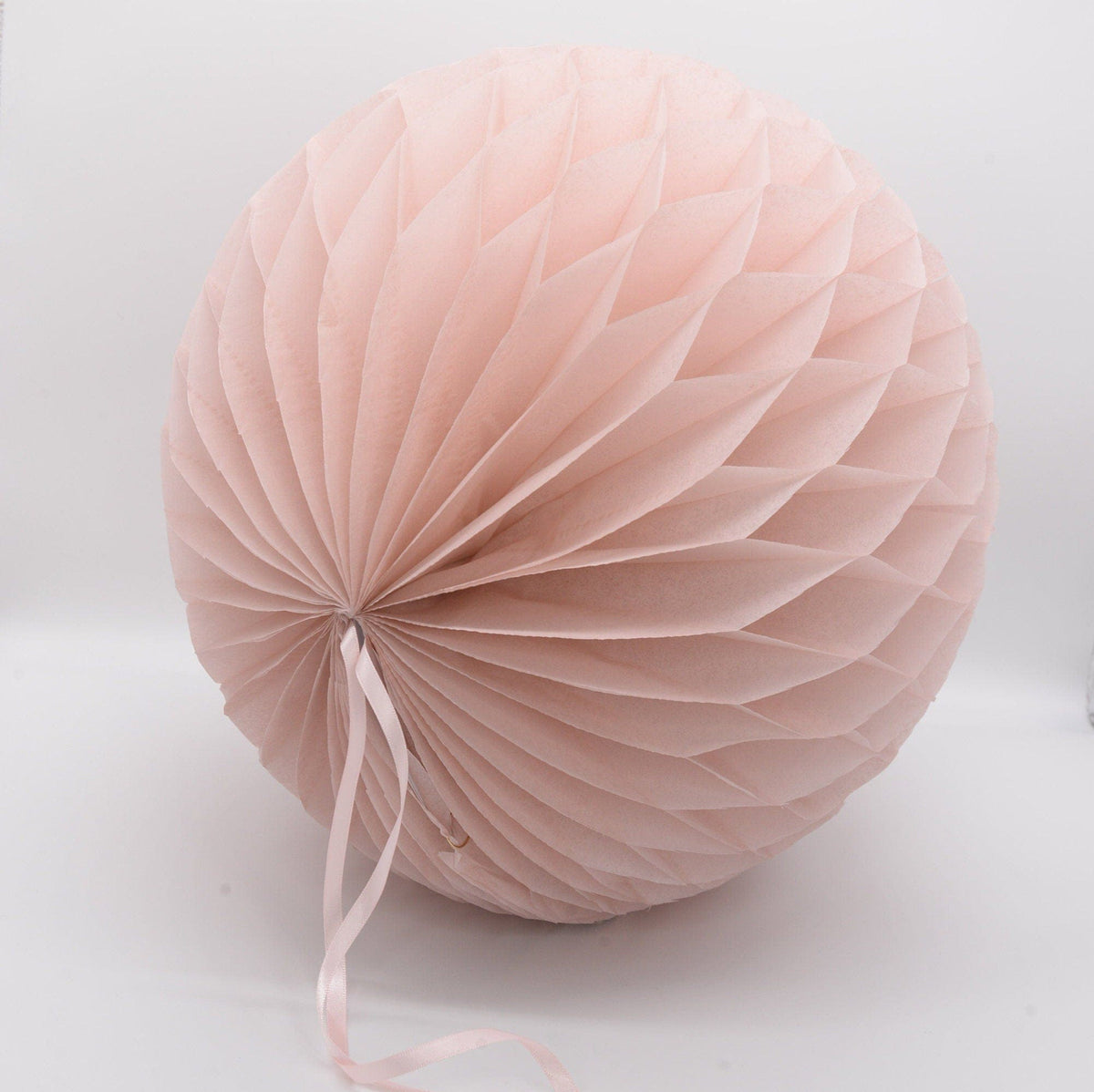 Blush pink paper honeycomb ball | pastel pink birthday party decor | Cotton Candy