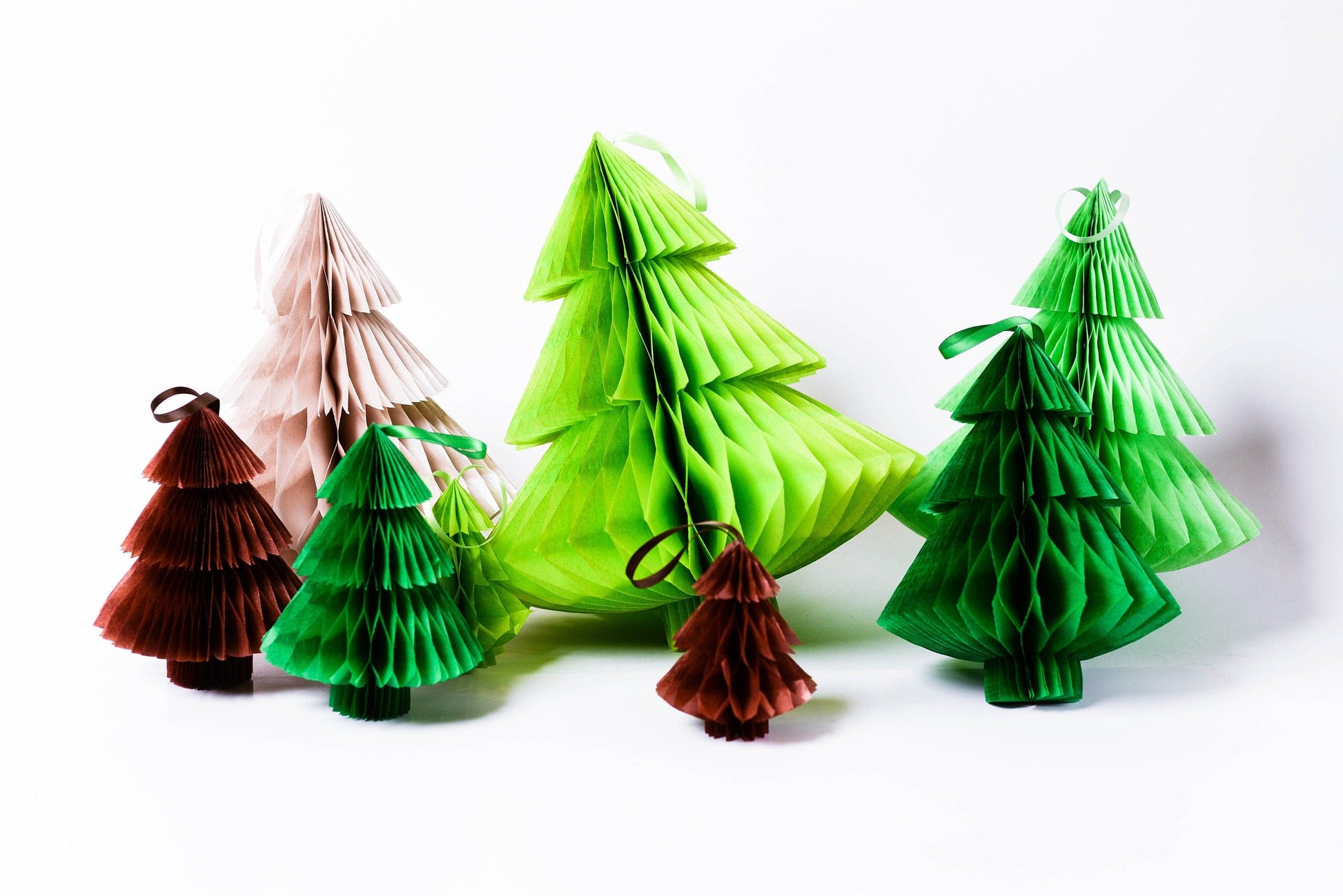 Christmas decoration set | Paper honeycombs | Paper Christmas tree | Winter decorations