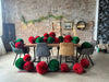 physical Deep red  and holiday green paper honeycomb balls Red and green Christmas pom poms  birthday Wedding Party Decoration Decopompoms