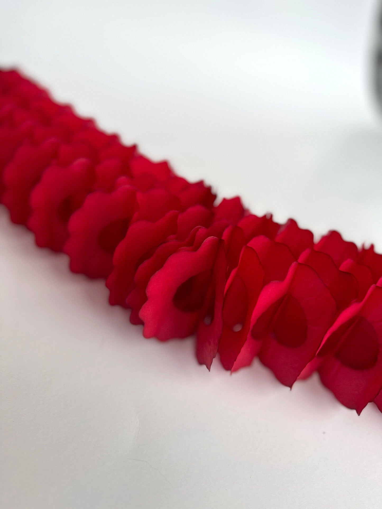 Deep red Classic vintage Paper Garlands - set of 3 - 142 " / 360cm - reusable