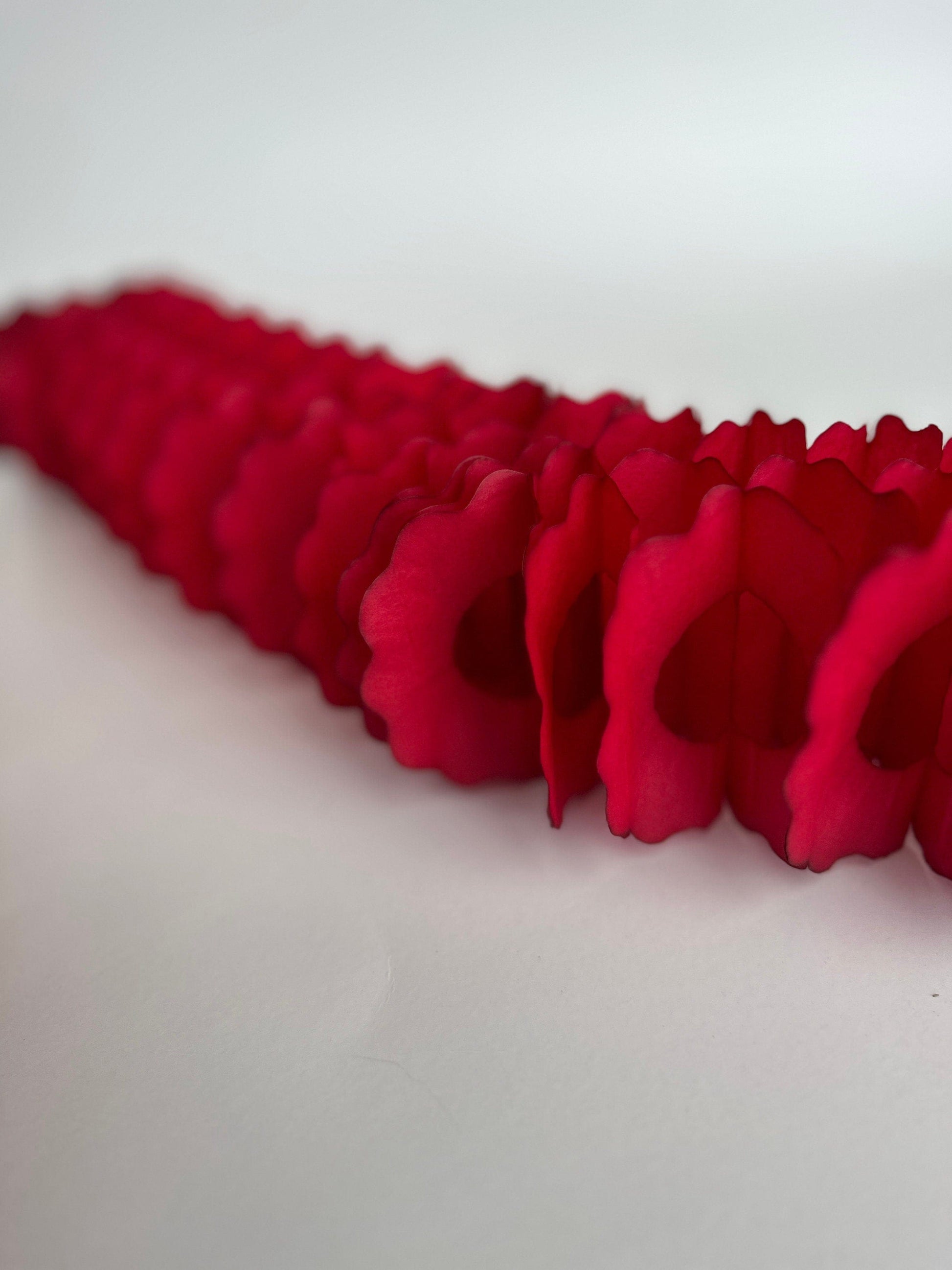 Deep red Classic vintage Paper Garlands - set of 3 - 142 " / 360cm - reusable