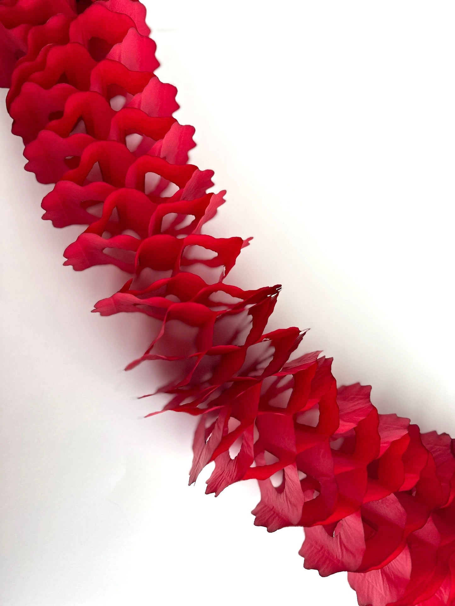 Deep red Classic vintage Paper Garlands - set of 3 - 142 " / 360cm - reusable