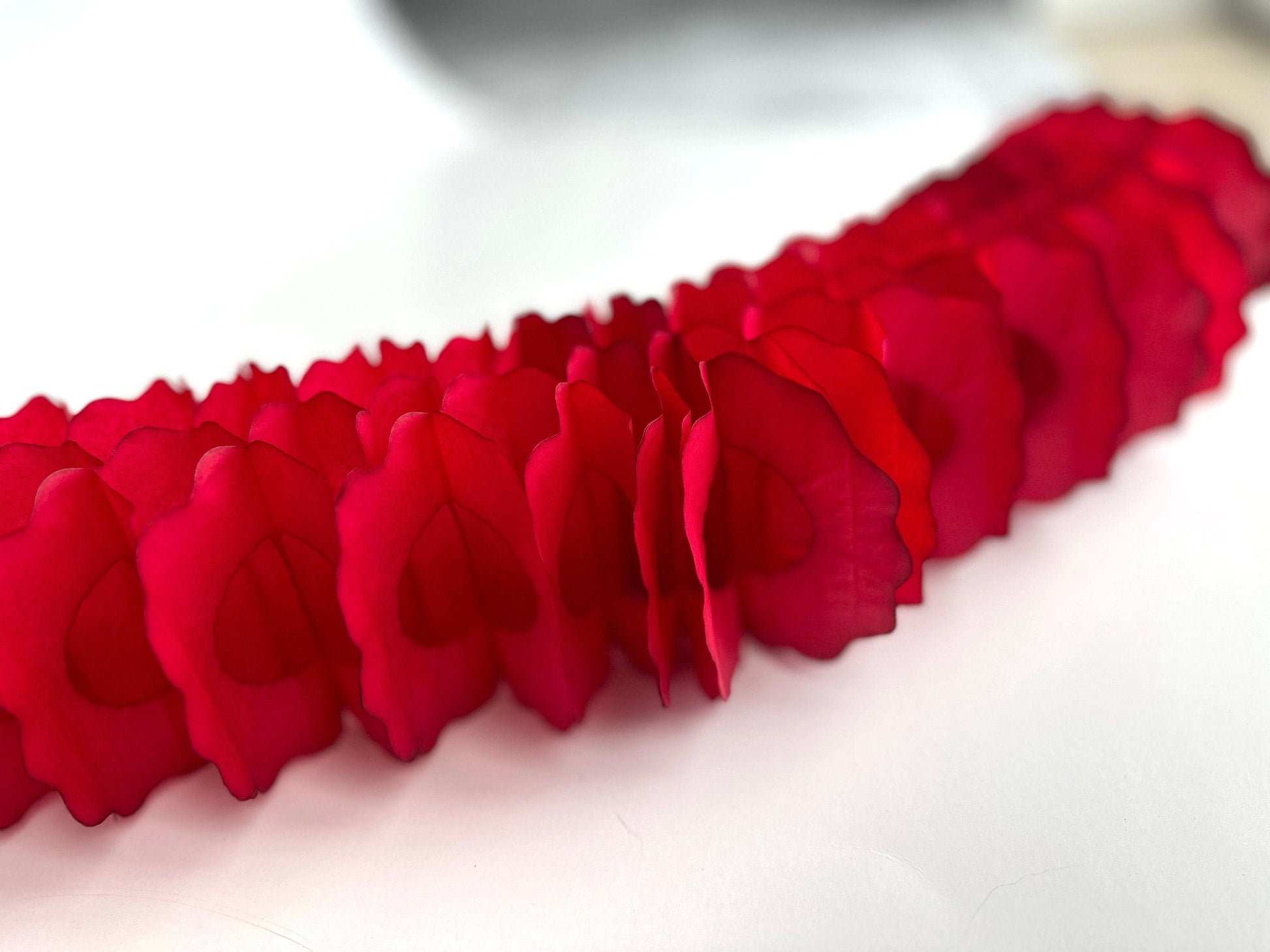 Deep red Classic vintage Paper Garlands - set of 3 - 142 " / 360cm - reusable