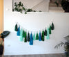 physical Emerald Green peacock Paper Tassel Garland - classy Green party Birthday banner anniversary and wedding Fringe garland - Enchanted Forest Decopompoms