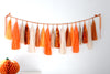 physical Fall decor - GARLAND - orange  and beige paper tassel garland - Halloween home decoration - fringe garland Decopompoms